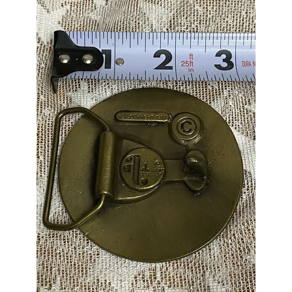 AMERICAN REVOLUTION BICENTENNIAL BELT BUCKLE 1776-1976 SOLID BRASS‎ VINTAGE